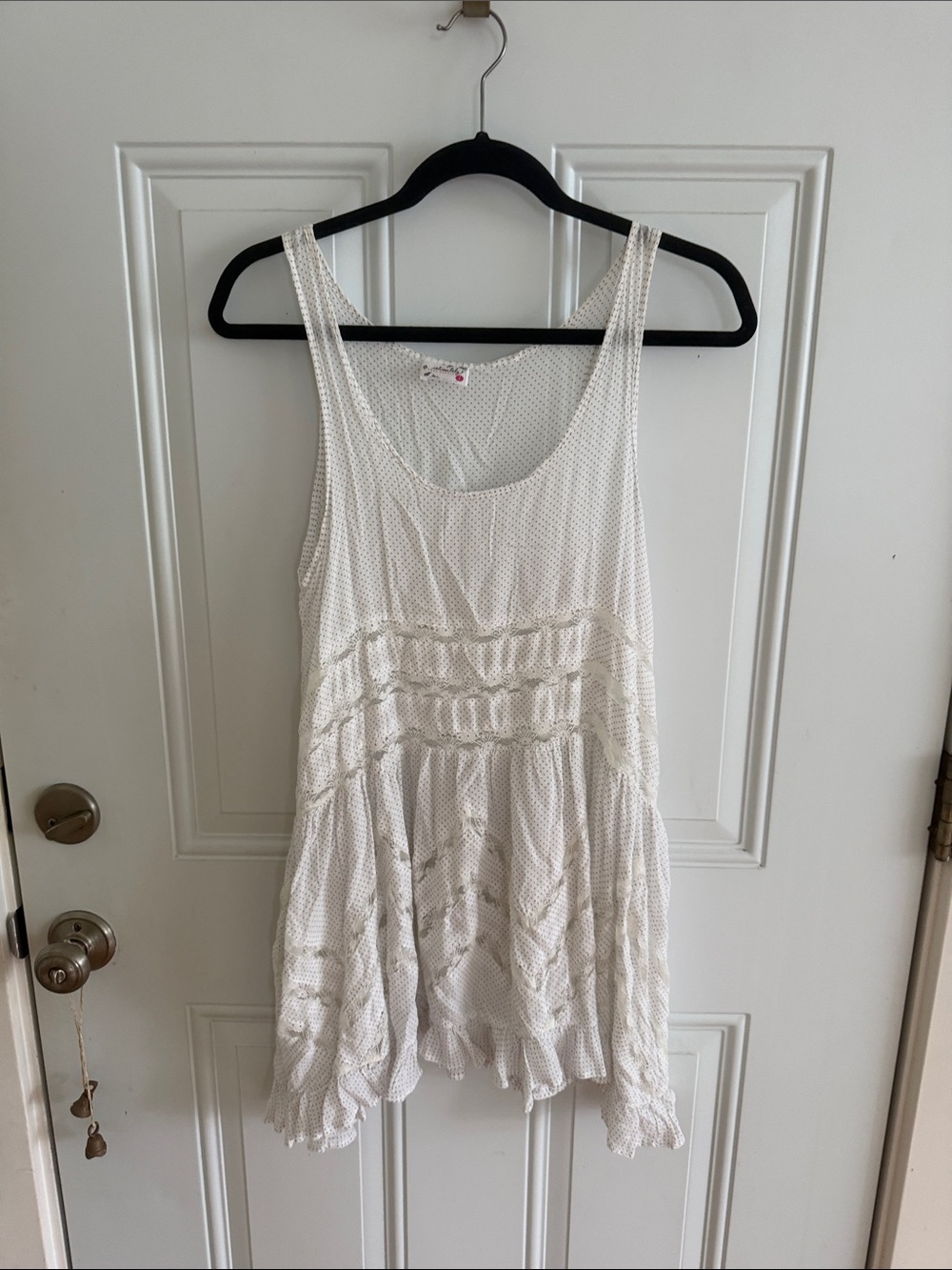 Free People Intimately White Sleeveless lace tunic Tank Top/sun dress